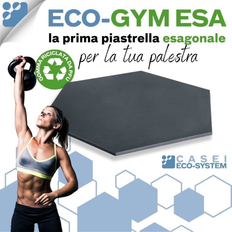 Piastrella esagonale ECO-GYM ESA in gomma riciclata per palestre