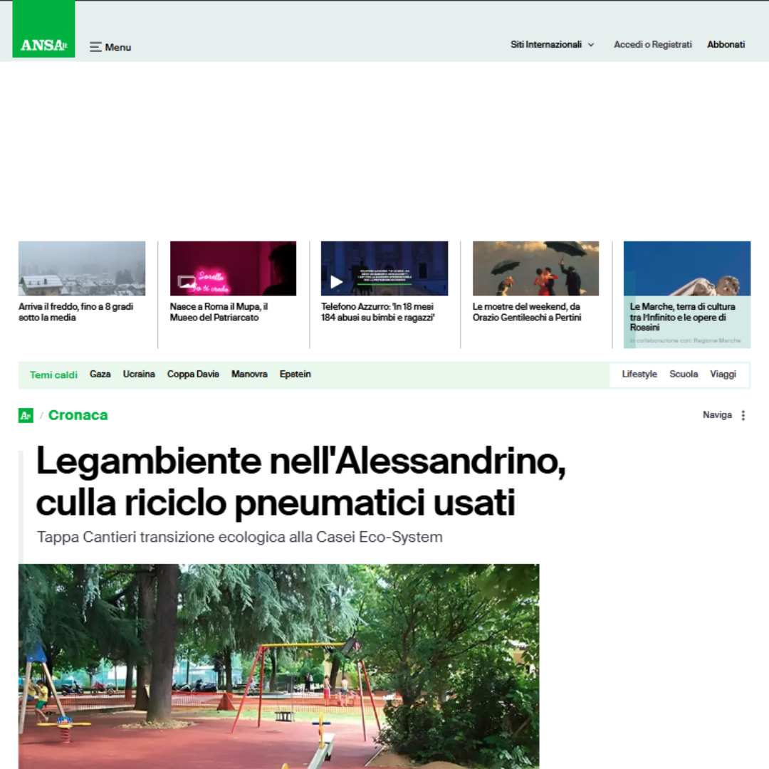 ANSA article on tire recycling in the Alessandria area