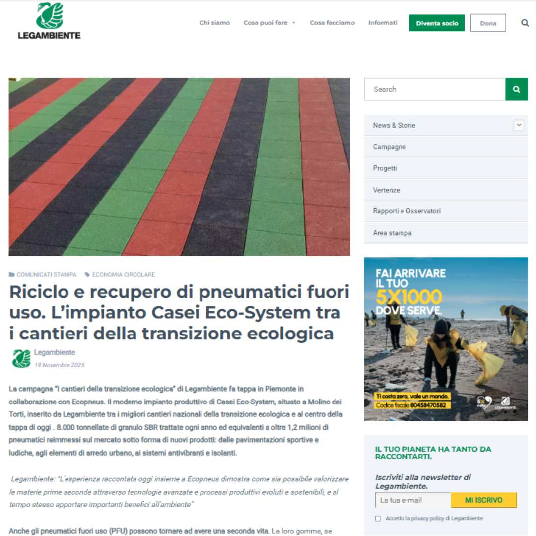 Legambiente Article on the Ecological Transition Projects