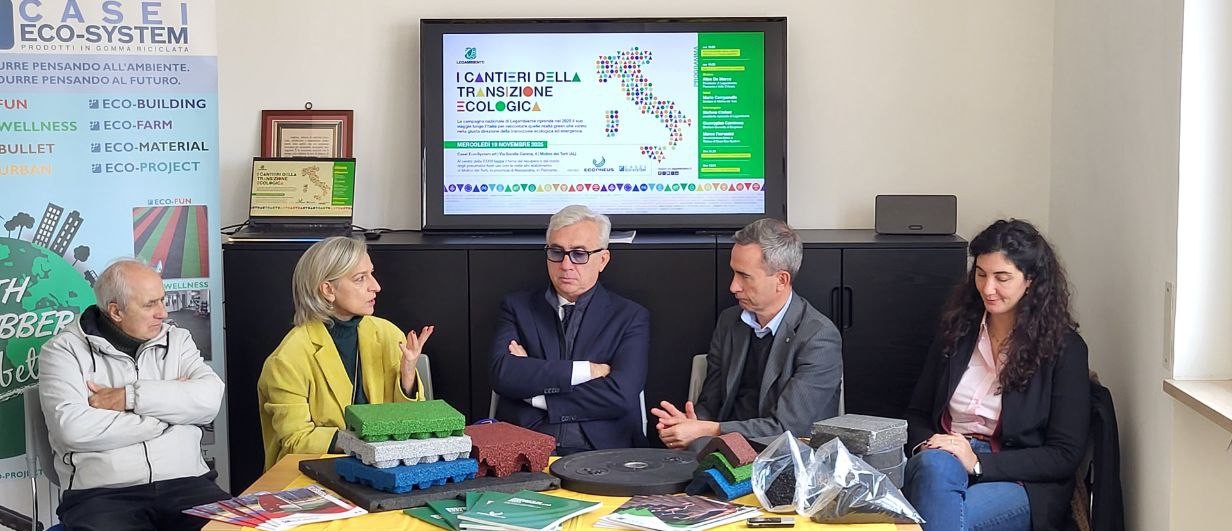 Press conference held by Cantieri della Transizione Ecologica at the Casei Eco-System plant