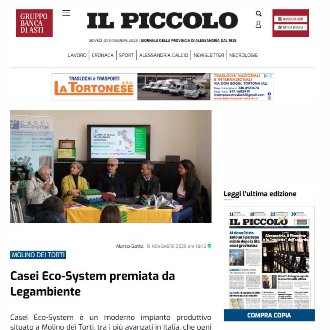 Article from *Il Piccolo* on the visit to Casei Eco-System
