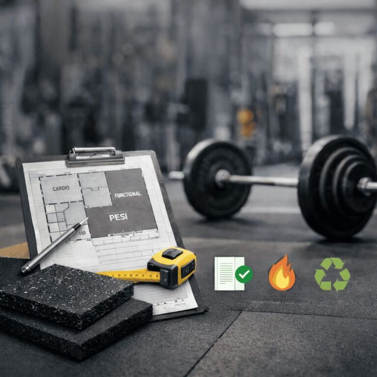 Eco-News 2 Planimetria delle aree palestra, campioni di pavimentazione e attrezzatura per la specifica tecnica