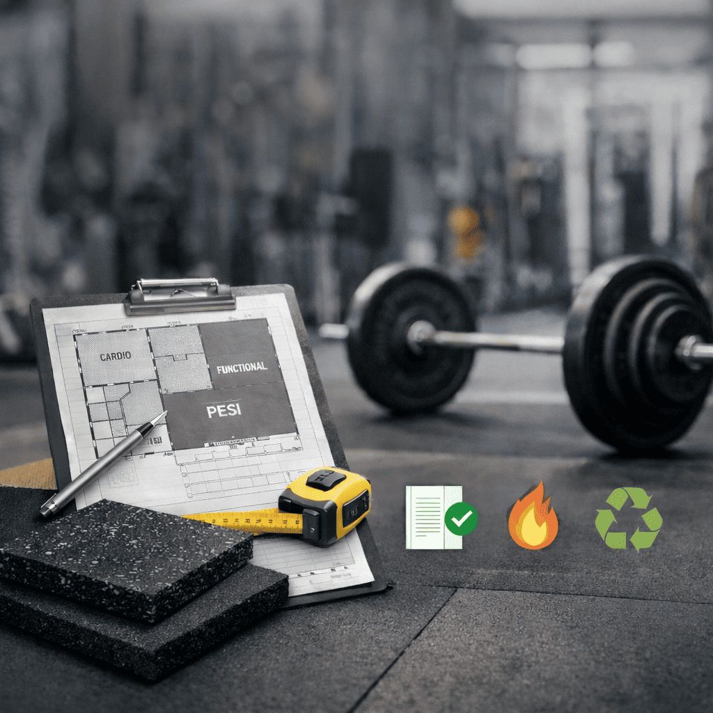 Gym flooring specifications: technical guide to choice 1 Floor plan of the gym areas, flooring samples, and equipment for the technical specifications
