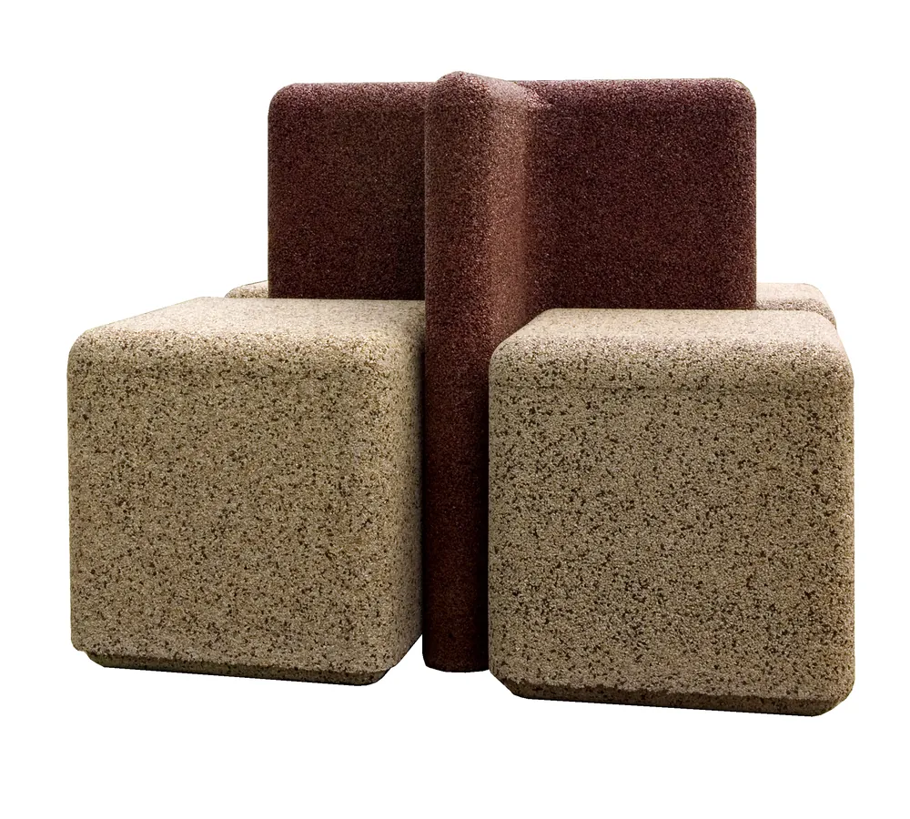 ECO-BENCHES 3 ECO-BENCHES-Bank aus Recyclinggummi mit vier Sitzplätzen