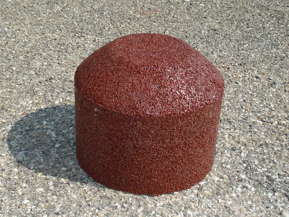 ECO-BONG 4 Elemento ECO-BONG rosso in gomma riciclata visto da vicino