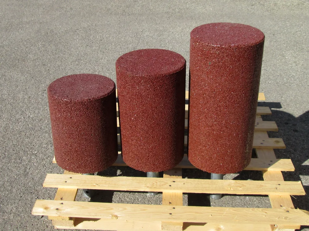 ECO-DRUM 6 Tre ECO-DRUM rossi nelle altezze disponibili