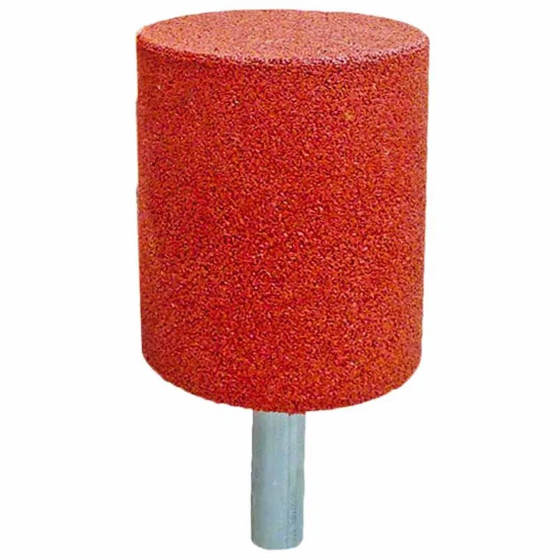 Elemento cilindrico rosso ECO-DRUM isolato su fondo bianco