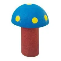 Elemento ECO-MUSHROOM blu e rosso isolato su fondo bianco