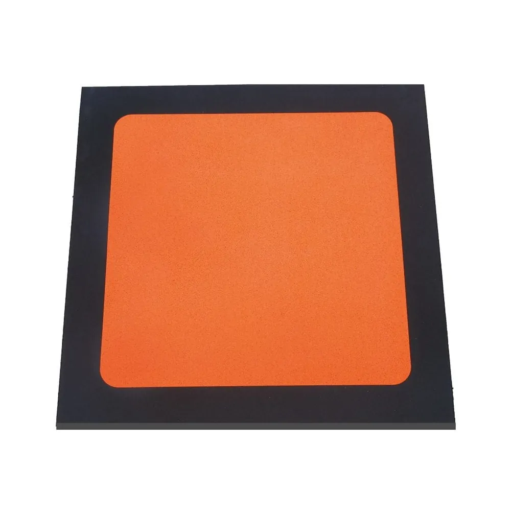 ECO-GYM TOP FRAME plate with an orange EPDM center insert and black frame